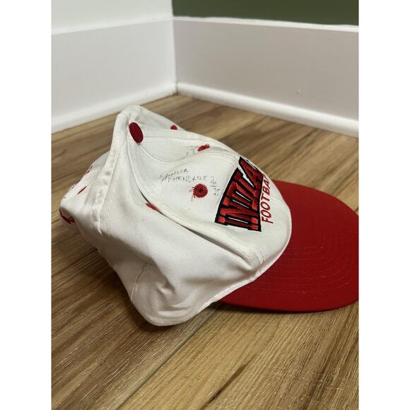Vintage Indiana Hoosiers Hat Cap Snap Back NCAA Football Athletic 90s Signed - Picture 2 of 7